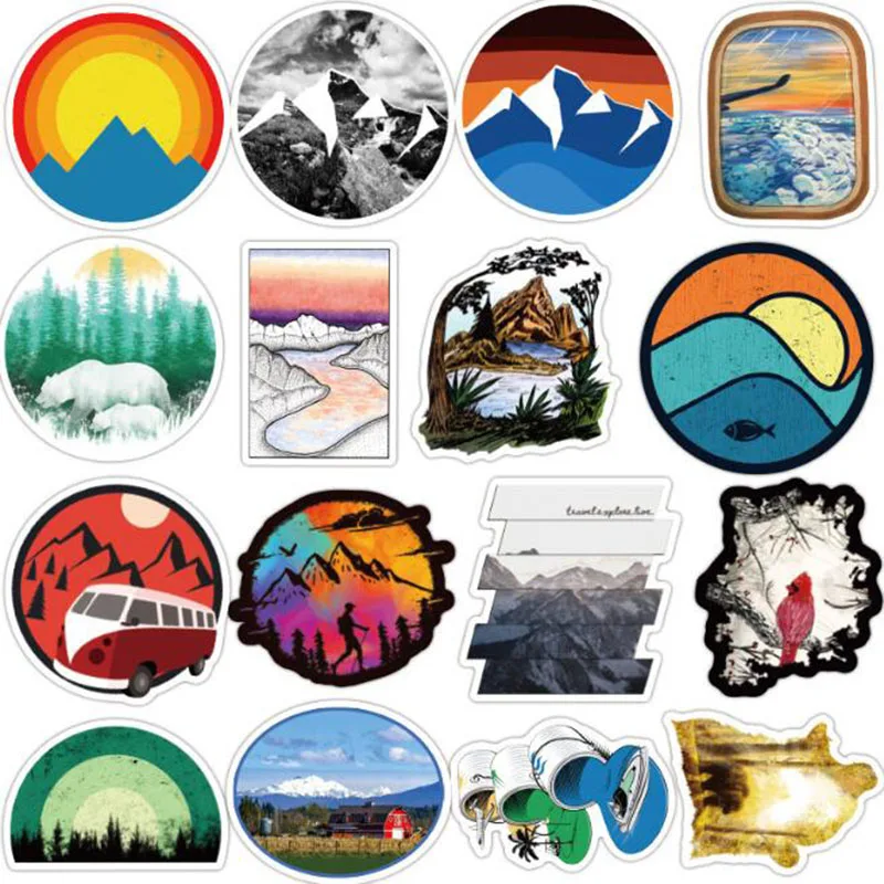 10/50 шт в наборе для путешествий на открытом воздухе Пеший Туризм Стикеры s