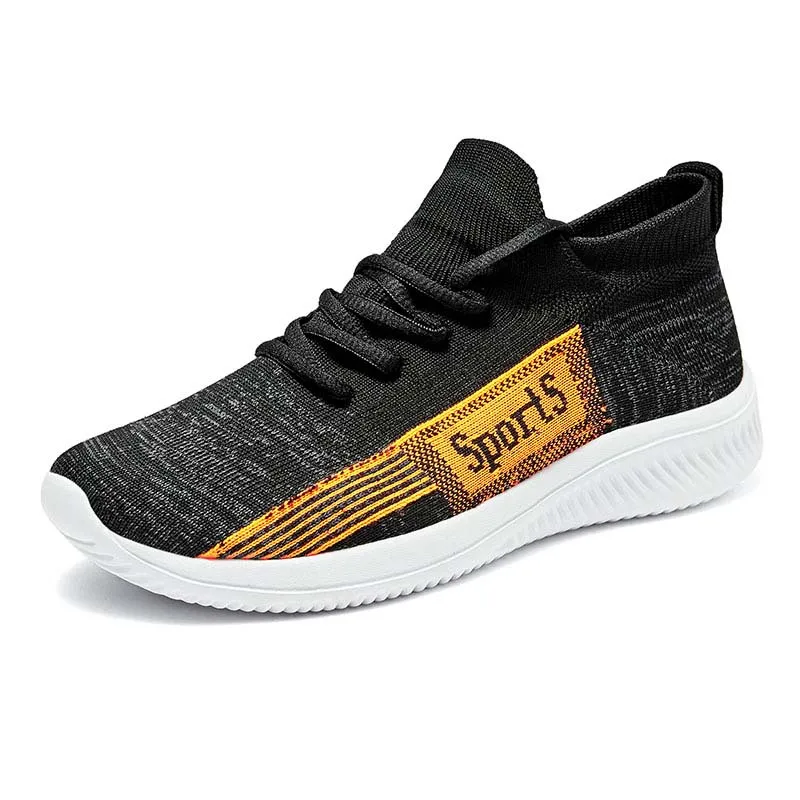 

Men Super Light Walking Shoes Weave Slip-on Sneakers Lace Up Breathable Casual Sock Non-slip Male Confort Mesh Sport Shoes