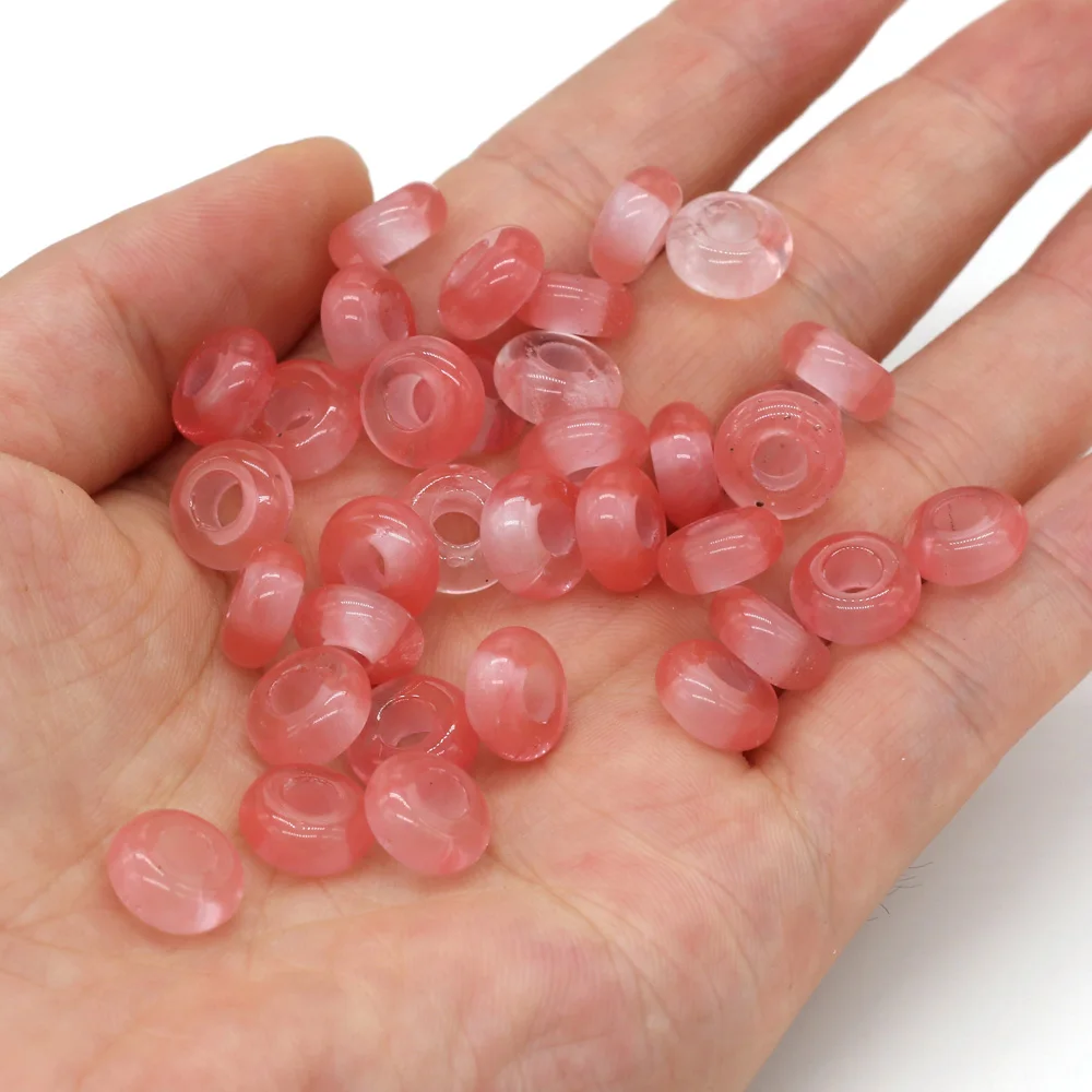 

New Natural Stone Abacus-shaped Semi-precious Stones With Large Holes To Make DIY Jewelry Bracelet Size 5x10mm Hole 4mm