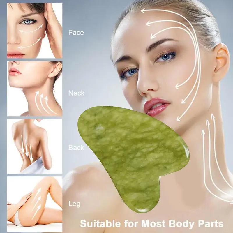 

1pcs Natural Jade Stone Guasha Board Massage Tool SPA Supplies Massager Sha Body Board Care Therapy Gua Scraping Antistress B7D2