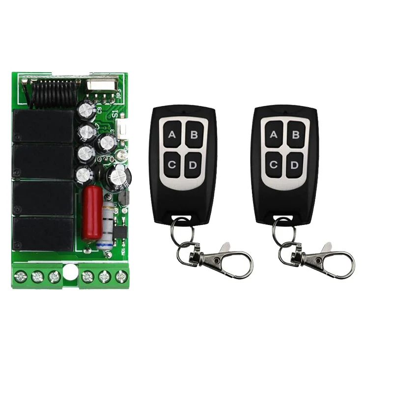 

AC110V 220V 4CH Wireless Remote Control Switch Relay Controller Receiver + Transmitters 433MHz/315MHZ