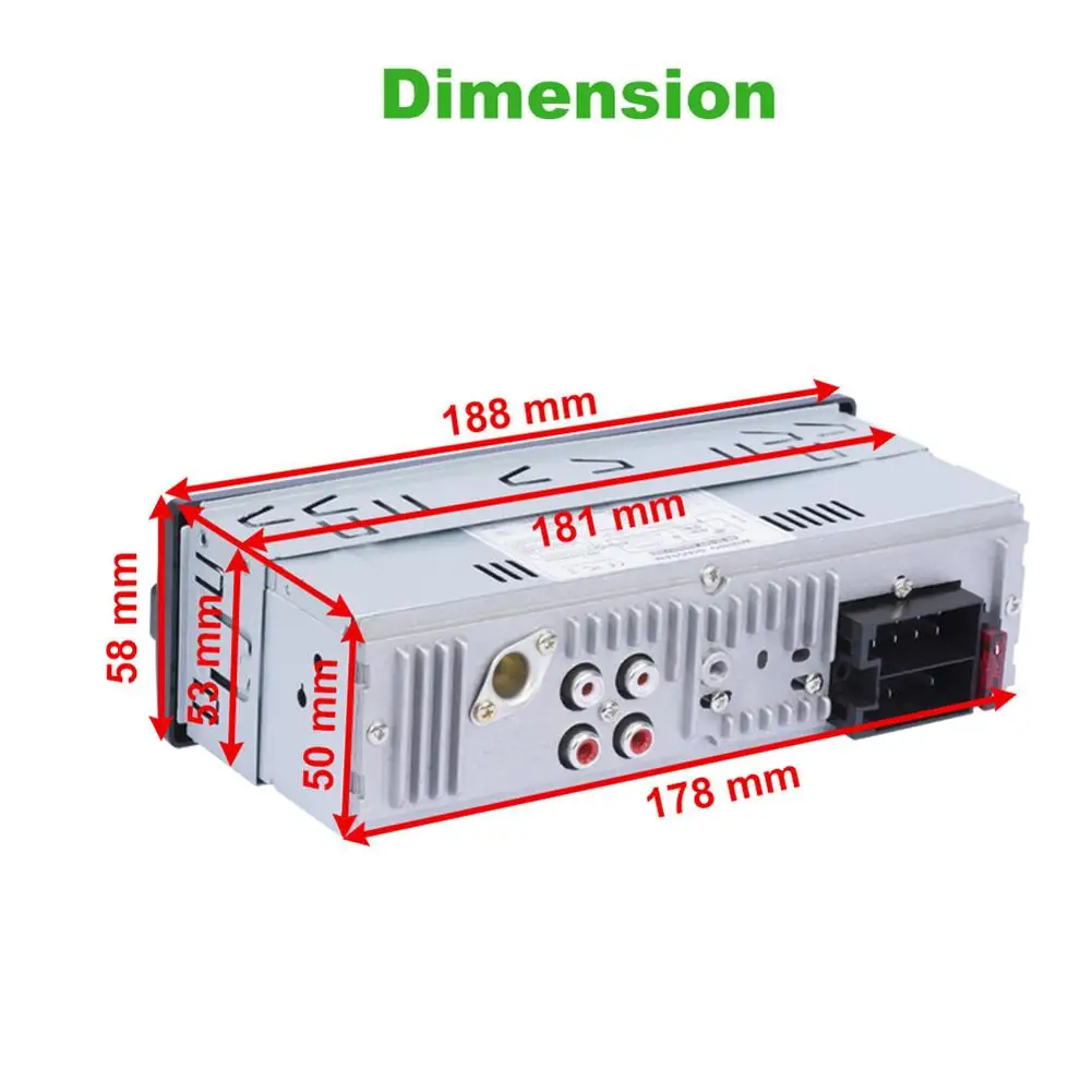

12V Car Stereo Audio MP3 Player WMA Bluetooth Player with FM Radio LCD Display Double USB Charger SWC Remote AUX TF SD Card