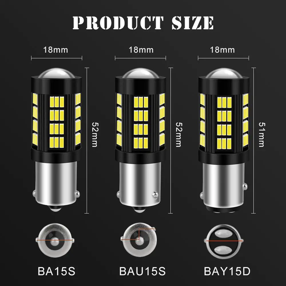 1 шт. 1156 BA15S BAU15S 1157 BAY15D светодиодный P21W P21/5W PY21W ные лампы R5W R10W 1000LM автомобильные