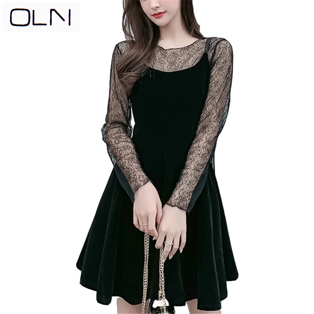 Платье OLN осенне зимнее корейское платье Новое поступление оптовая продажа