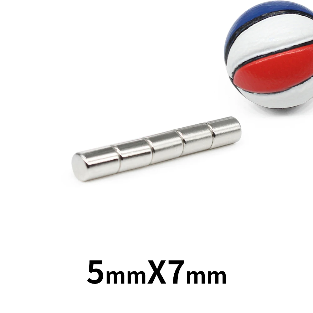 

20/50/100/150/200/500PCS 5X7 mm Mini Small Search Magnet N35 Round Permanent NdFeB Strong Powerful Magnetic Magnet 5x7mm 5*7 mm