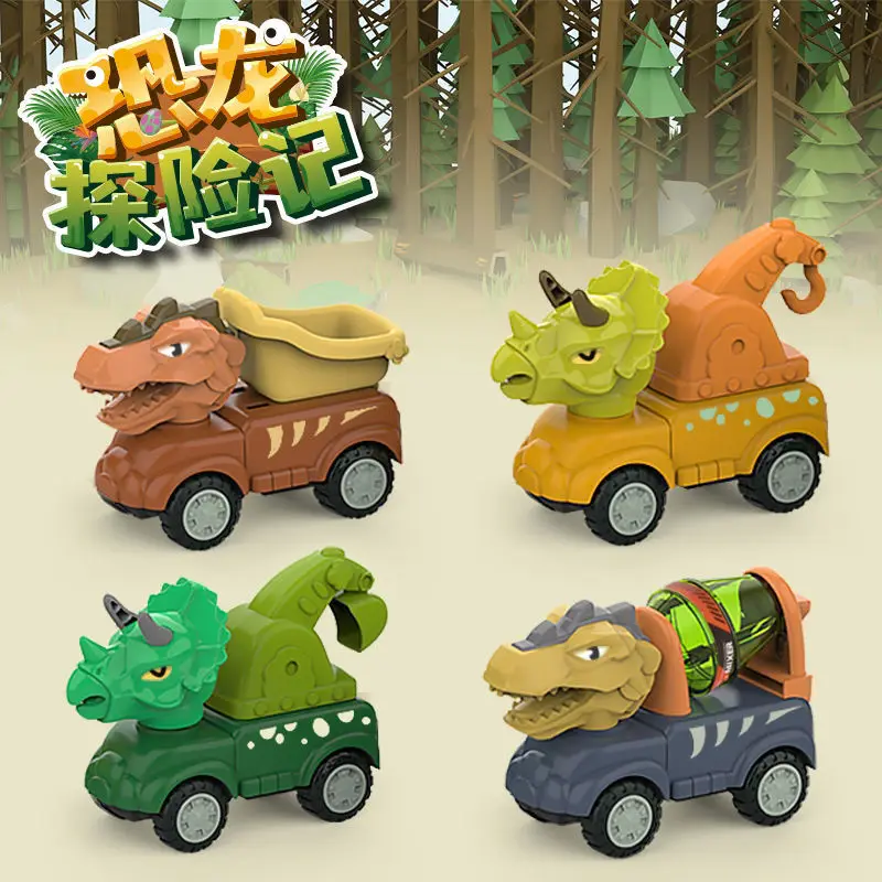 

Car Toy Dinosaurs Transport Car Carrier Truck Toy Pull Back Vehicle Toy with Dinosaur Gift for Children 13-24m Toy Car