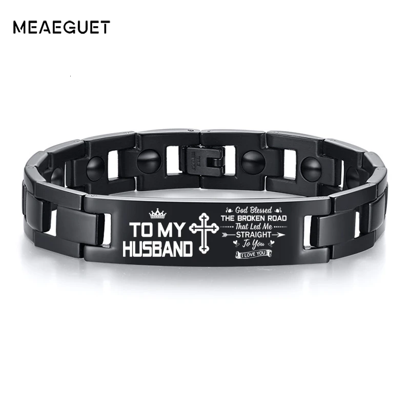 Браслет из нержавеющей стали с бесплатной гравировкой для моего сына папы БФ