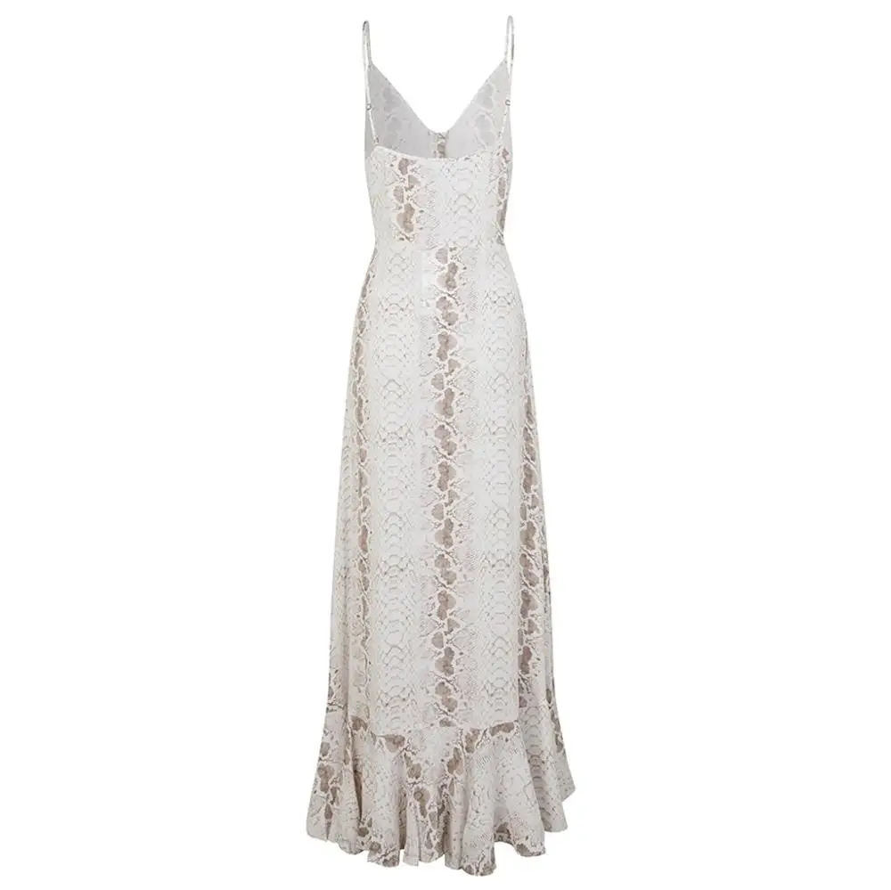

Sexy Snake Print High Waist Camisole Dress Women Sexy Sling Snake Print Tie Up Boho Ruffled Beach Dresses Party Dress #20