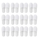 Одноразовые тапочки, 12 пар одноразовых тапочек с закрытым носком, подходящий размер для мужчин и женщин, для гостиниц, использования в спа, белые