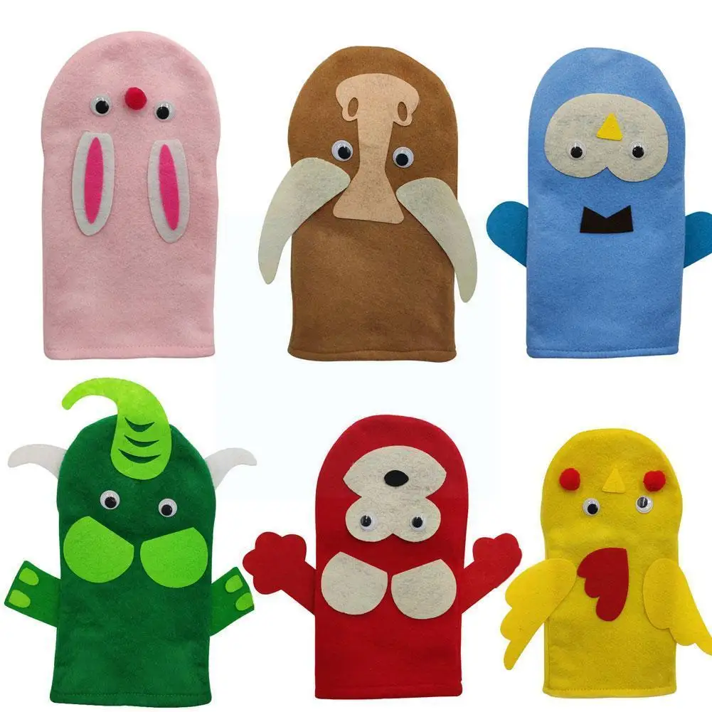 

1 Set Of Hand Puppet Making Kit Art Craft Felt-cloth Sock Diy Super Kits Education Toy For Kids Ldren Early Z9x9