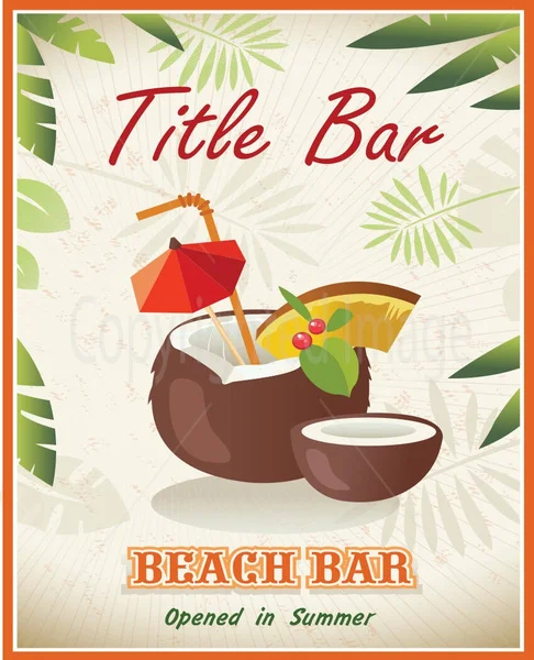 

Beach Bar In Summer Large Metal Tin Sign Poster Vintage Style
