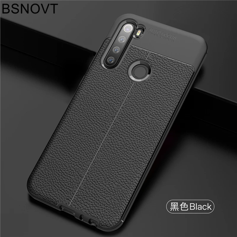 Чехол для Xiaomi Redmi Note 8 мягкий силиконовый Кожаный противоударный чехол-бампер