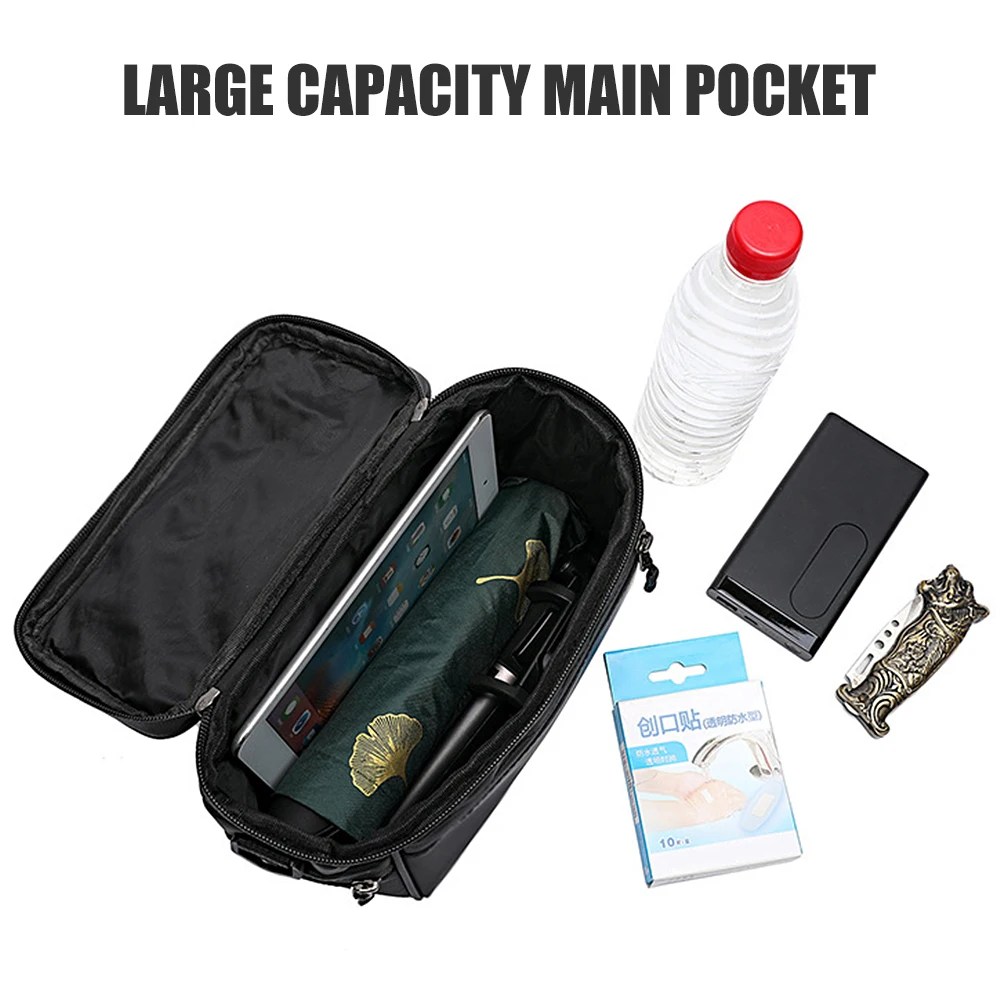 

Bicycle Handlebar Bag Rainproof Touchscreen Cycling Bike Front Tube Bag Bike Pannier Shoulder Bag Carrier Pouch Cycling Bag