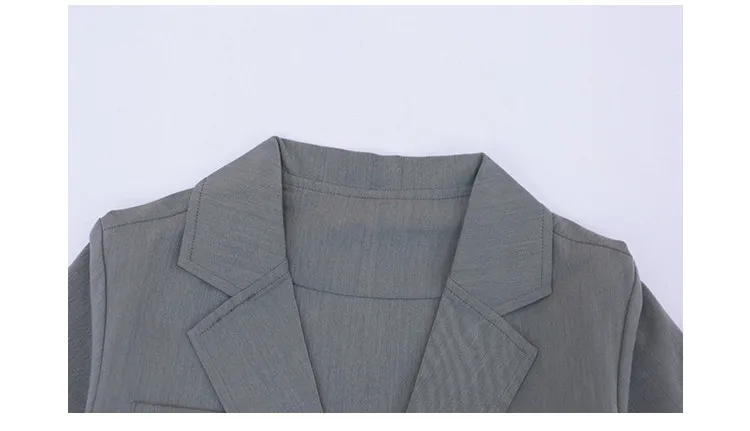 

Spring autumn new long sleeve coats + pants 2pcs sets children blazers suits kids gray loose sets 4-14Y ws1737