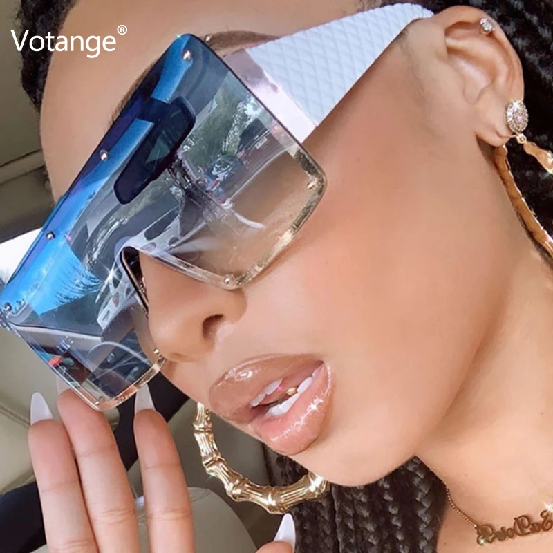 

Солнцезащитные очки в стиле ретро UV400 для мужчин и женщин, квадратные, оверсайз, в винтажной оправе, с градиентом, для вождения, E111, 2020