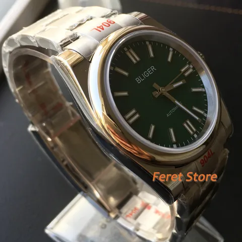 Мужские часы BLIGER 36 мм/39 мм Sapphire Miyota 8215 Mingzhu 2813 фиксированная устричная лента светящийся зеленый циферблат унисекс часы