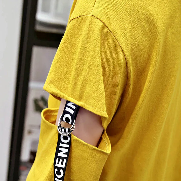 Летние корейские стильные футболки в стиле Харадзюку с надписями Hey и алфавитом