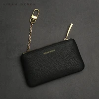 hiram beron custom name pebble leather key case for women credit card holder wallet with chain christmas gift for girlfriend