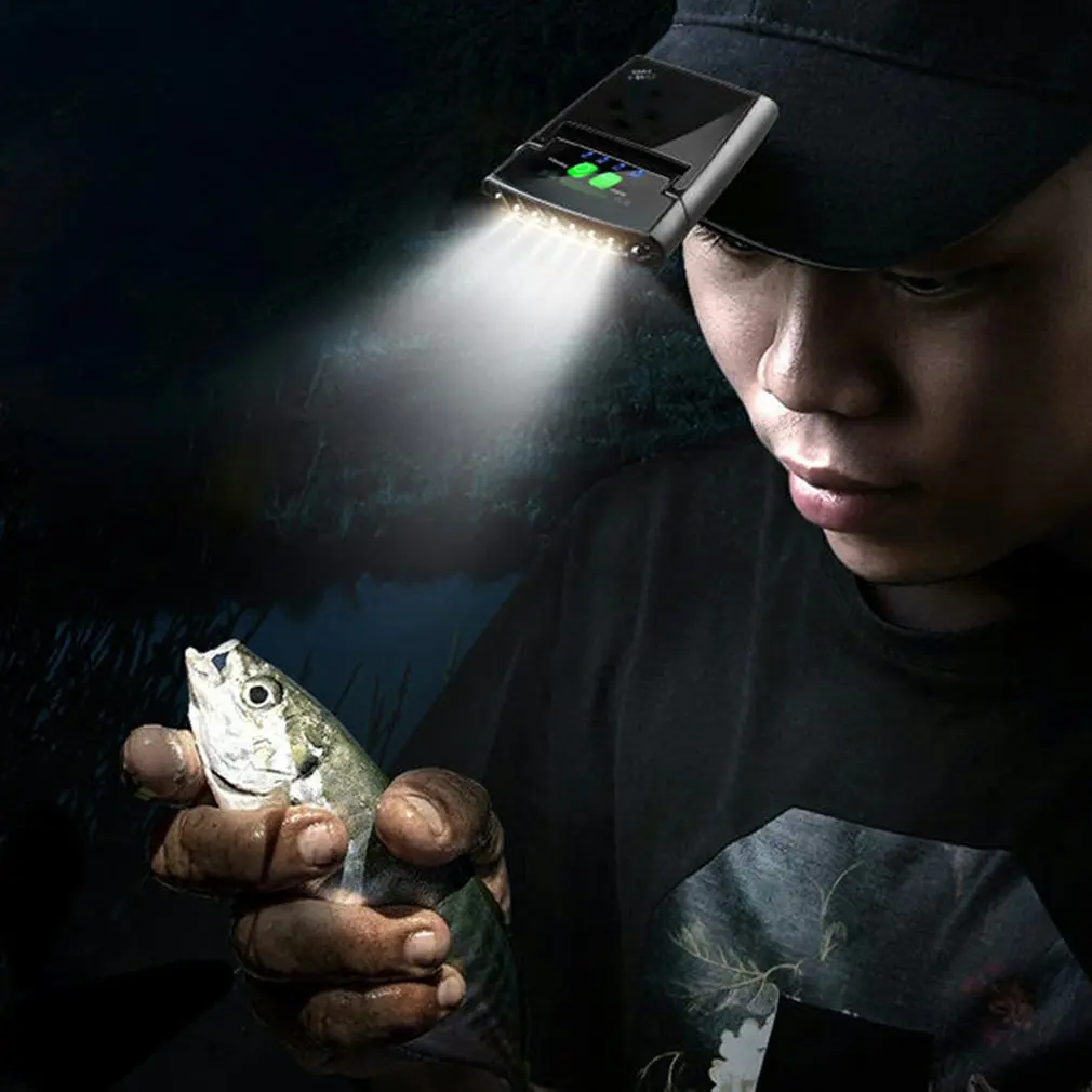 

Night Fishing USB Charging Waterproof Smart Bright Super Bright LED Clip Cap Light Hat Brim Headwear Lamp for Camping Fishing #A