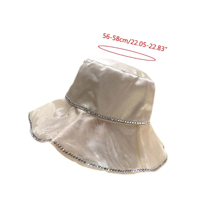

573B Elegant Silky Hat Women Western Hat Wide Brim Retro Traveling Hat