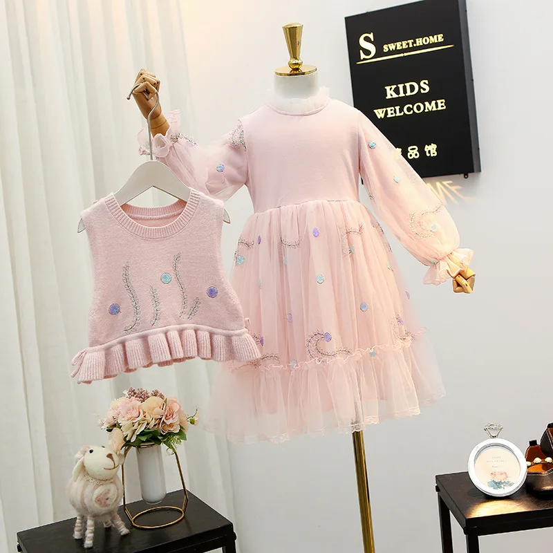 Платье для девочек костюмы модели осень 2020 новая детская юбка в западном стиле