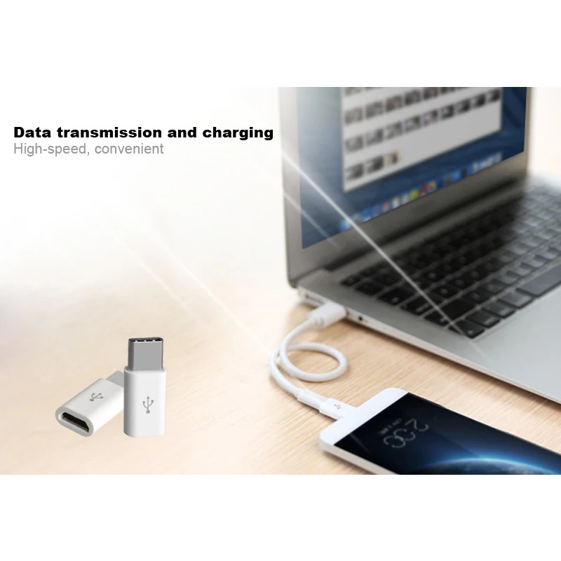 Адаптер Type C 3 1-Micro USB из алюминиевого сплава для синхронизации данных и зарядки