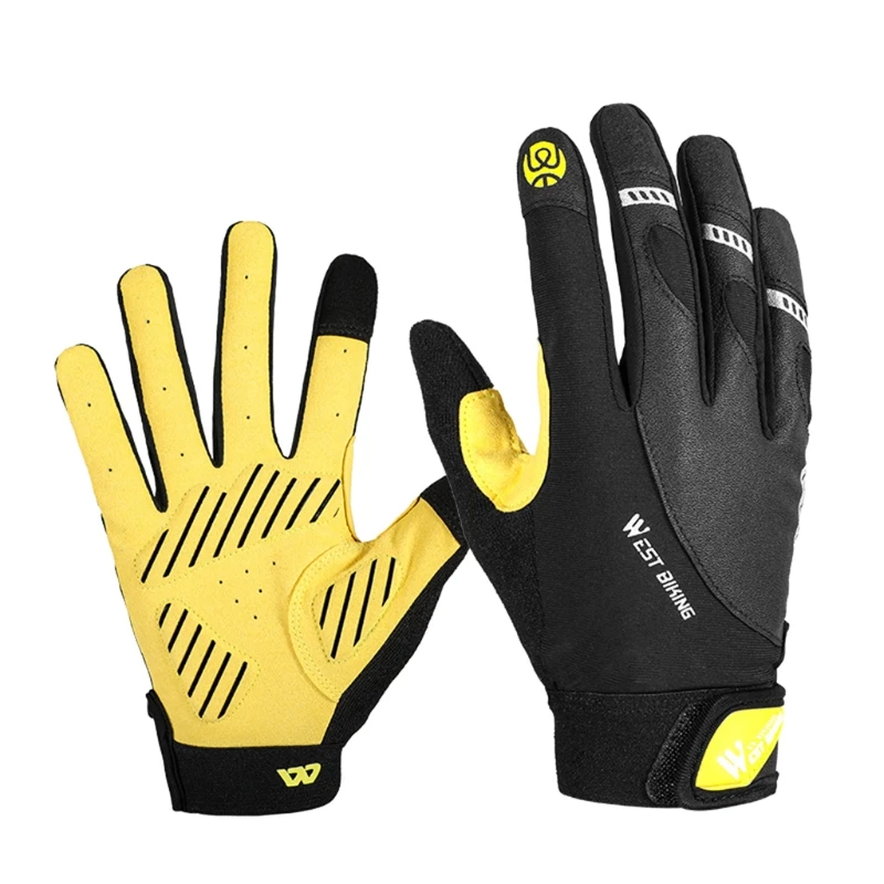 

K1MB WEST BIKING Riding Gloves Touch Screen Non-slip Shock Absorption Long Finger Gloves Mountain Bike Road Bike Riding Tool