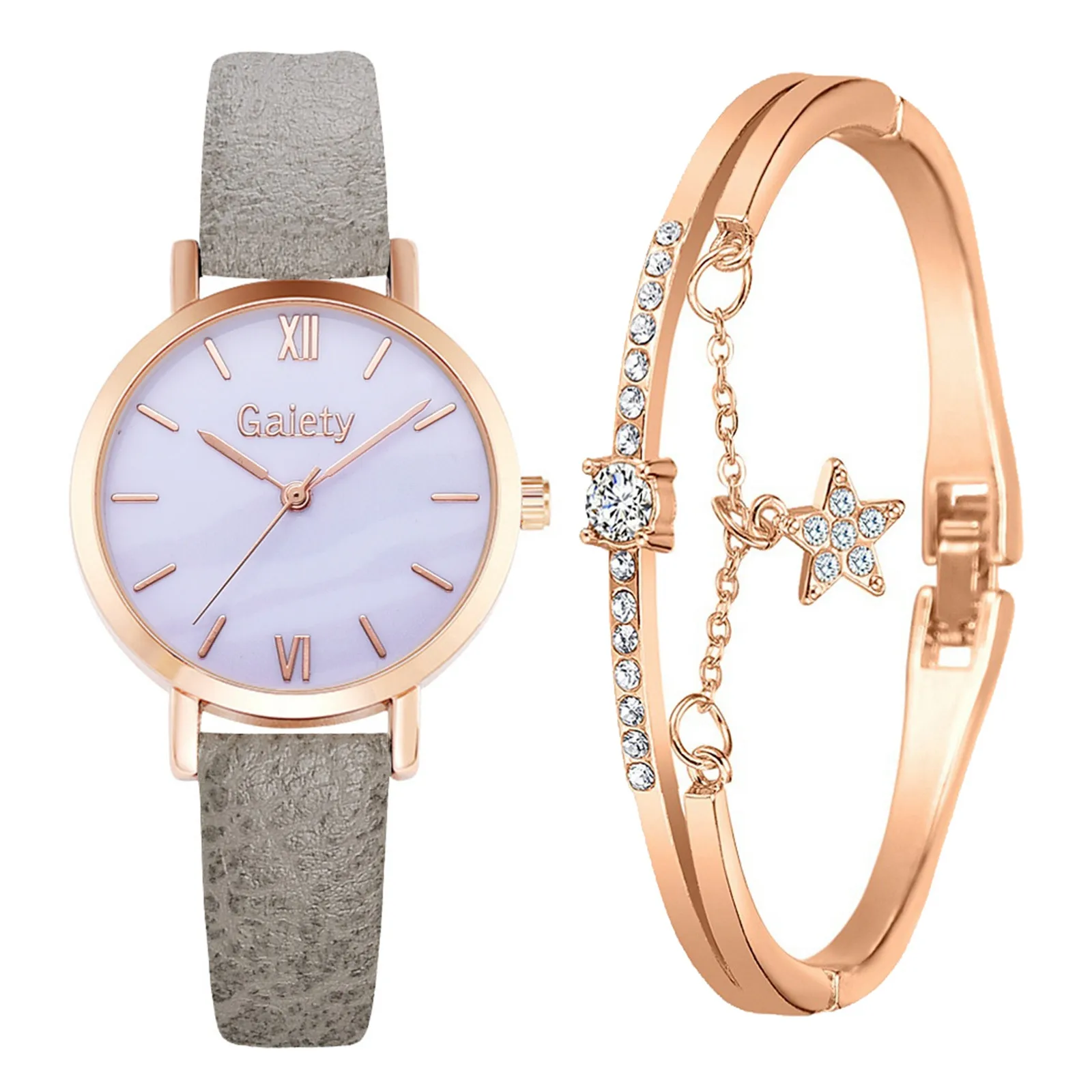 

Ladies Bracelet Watch Set Three-Dimensional Flower Dial Watch Elegant Bracelet Moda Mujer Reloj De Mujer Rose Gold Lover
