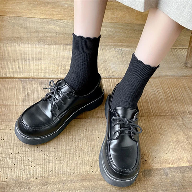 

Solid Color Woman Socks Lolita Kawaii Cute Autumn Short Socks Korean Style Fashion Girls Students Fashion Socks for Christmas