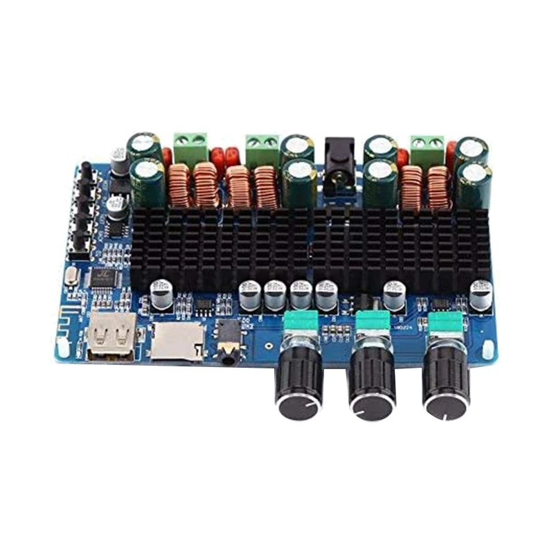 

MOOL Power Amplifier Board,Digital 2.1 Channel Amplifier Board Bluetooth USB TF Input 50W+50W Stereo 100W Subwoofer Output