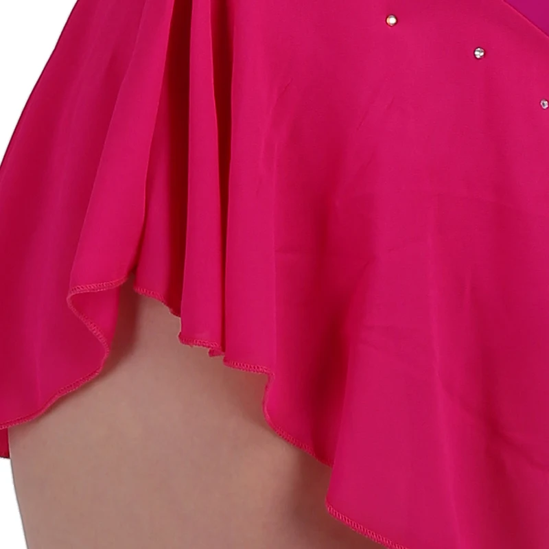 Платье для фигурного катания женское платье на коньках розово красное B121|Бальные