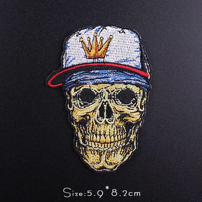 

Shark Patch Iron On Patches For Clothes DIY Punk/Skull Patches Punk Embroidered Patches For Clothing Hippie Stripe For Jacket