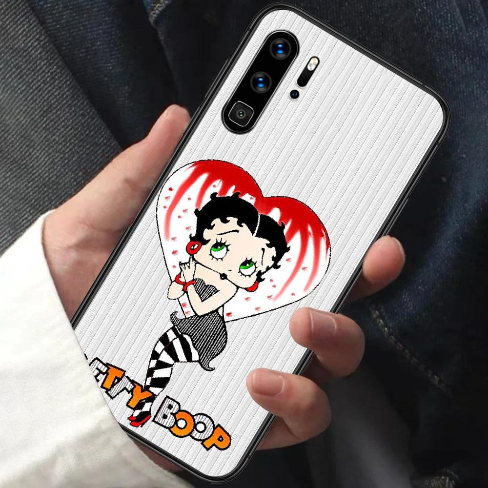 

Betty Boop Fashion Doll Phone Case For HUAWEI P 9 10 20 30 40 Lite smart Pro Z 2019 Nova 5T 6 7 i black Cover Painting Etui