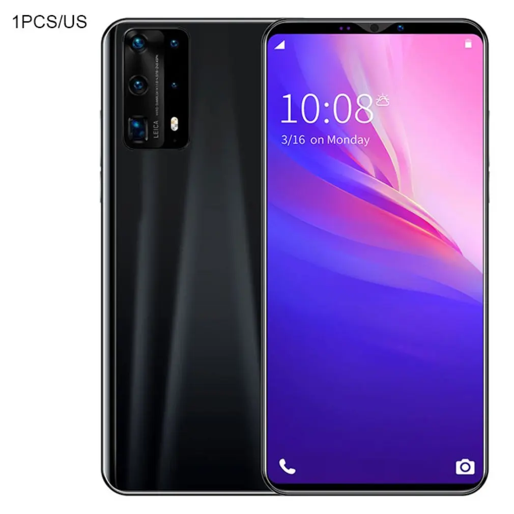 

Двухъядерный смартфон P40 Pro 5.8 телефон 512M + 4G Android смартфон 3D стеклянная задняя крышка Черный