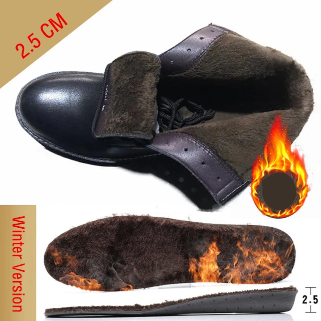 2.5 CM Winter Misalwa классические мужские военные ботинки кожаные армейские ботинки ручной работы на платформе со шнуровкой, размеры 38-48, весенне-зимние мужские ботинки с высоким подъемом - Цвет: 2.5 CM Winter