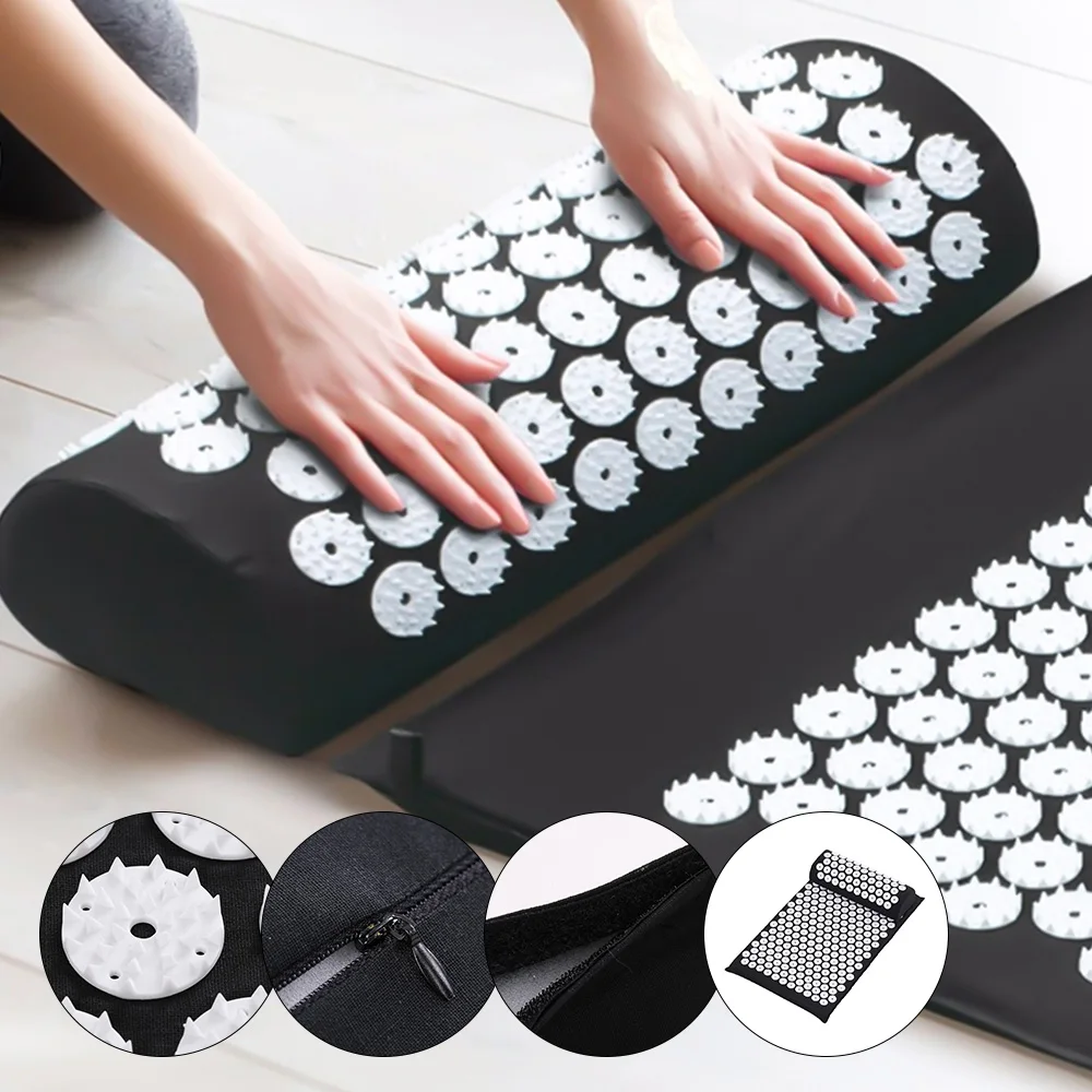 Массажная подушка для акупунктуры и акупрессуры "Health Care Yoga Mat Acupuncture Massage Pillow Ball Acupressure with for Relieving Stress Back Neck Pain on".