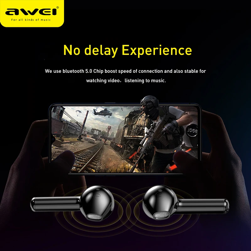 AWEI T26 TWS беспроводные наушники Bluetooth-совместимые с двойным микрофоном стерео звук