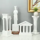 Статуя Римской колонны из смолы, украшение в европейском стиле, греческая древняя городская Храмовая архитектурная модель, гипсовая стойка, белая скульптура