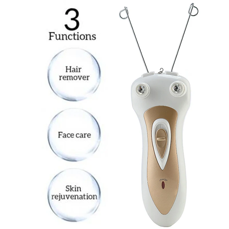 

Electric Hair Remover Plucking Device Ladies Beauty Epilator Trimmer Facial Cotton Threading Hair Shaver SANA889