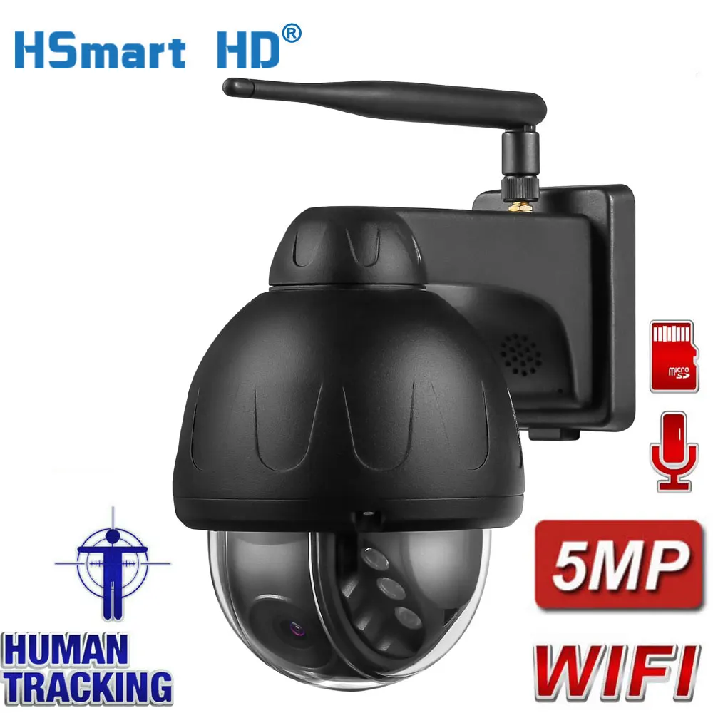

HD Wi-Fi PTZ-Камера уличная 5 Мп домашняя человеческая автоматическое слежение 5-кратный цифровой зум двухстороннее аудио ONVIF скоростная купольн...