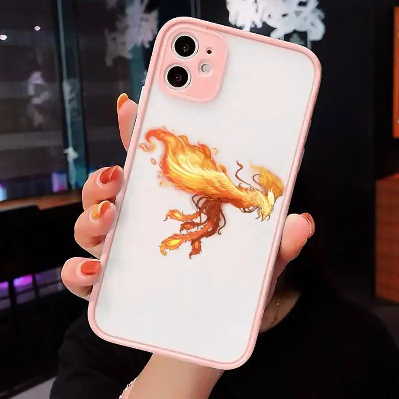 

Chinese Phoenix Lucky Bird Phone Cases Matte For iPhone 12 Mini 11 Pro XR XS Max 7 8 Plus X Hard PC Back Cover