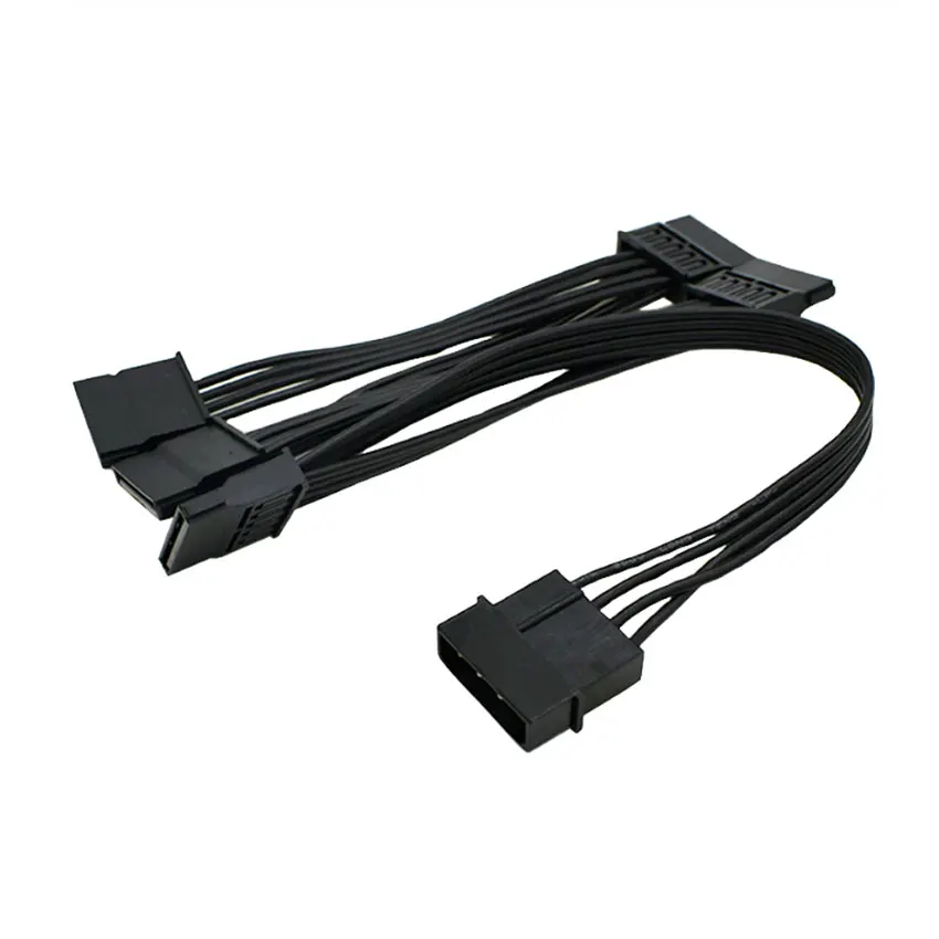 ChengHaoRan черный DIY 4Pin 18AWG провода для жесткого диска IDE/SATA Molex до 5-Порты и разъёмы 15Pin