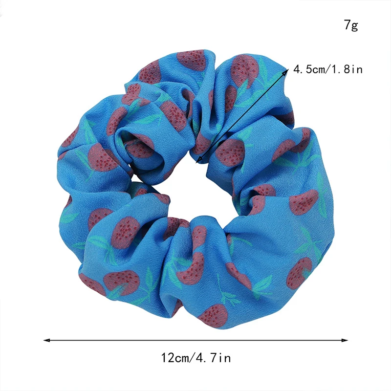 

Small Fresh Fruit Print Scrunchies Ponytail Hair Tie Elastic Hair Rubber Bands Lemon Grapefruit Cherry Girls Hair Accessories