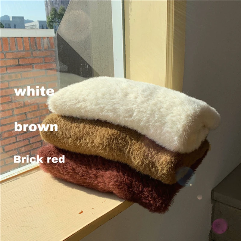 

Ailegogo Women Sweater Casual Female Loose Fit Knitted Pullovers Solid Color O-neck Ladies Knitwear White Tops