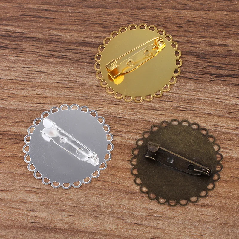 Мульти-Цвет основы для Броши Булавки задняя крышка с 35 мм плоский круглый клейкий