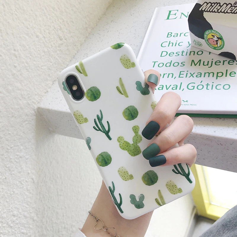 Lovebay мультфильм Фламинго чехол для телефона iPhone XR X XS Max мягкий IMD кактус узор 7 8 6 6S