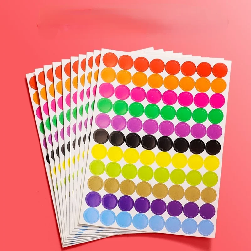 

10 Sheets Round Code Stickers Self Adhesive Sticky Labels Stickers Stationery Art Supplies Back To School