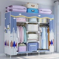 103 cm simple wardrobe clothespress reinforced steel tube terylene wardrobe simple and economical assembly and storage wardrobe