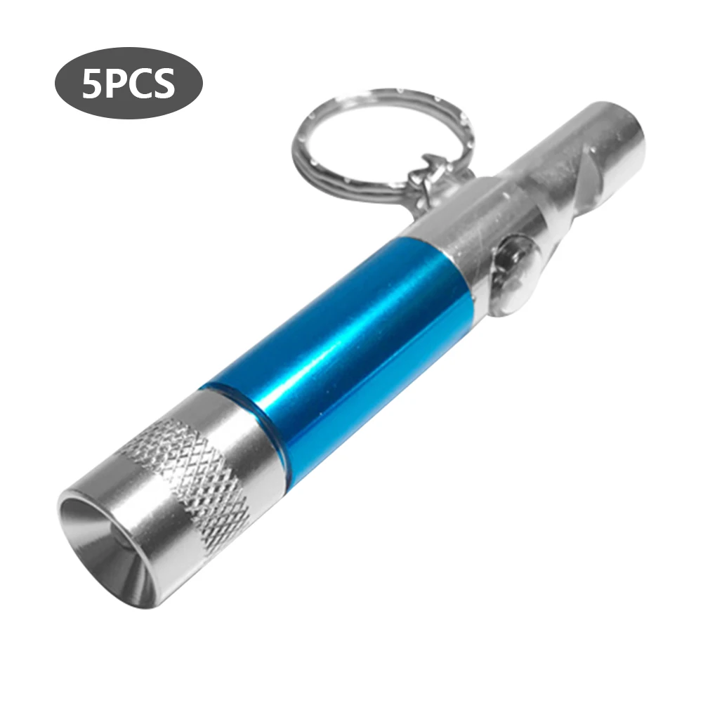 

5 Pieces of Three-in-one Whistle Survival Whistle Multifunctional Metal Whistle Lamp