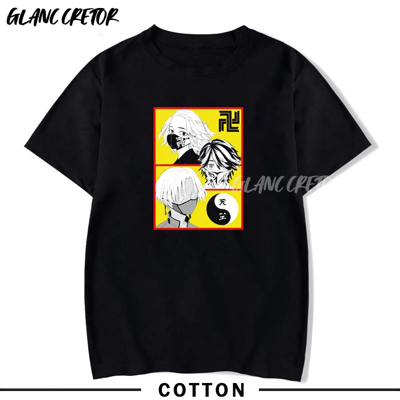 

2021 Tokyo Revengers T Shirt Men Funny Homme Anime t shirt Brand Casual Streetwear Harajuku Fashion O-Neck Mens tees best seller